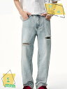 1600円OFFクーポン ワイドデニム メンズ ジーパン ジーンズ クラッシュ メンズ デニムワイドパンツ Gパン ダメージ ストレートパンツ Gパン おしゃれ RaogtCYU