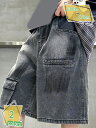 1600円OFFクーポン ハーフパンツ キッズ デニム 子供服 男の子 女の子 半ズボン ジュニア 通学 通園 ダメージ ジーンズ ウエストゴム 短パン ボトムス 小学生 中学生 子供服 可愛い RaogtCYU