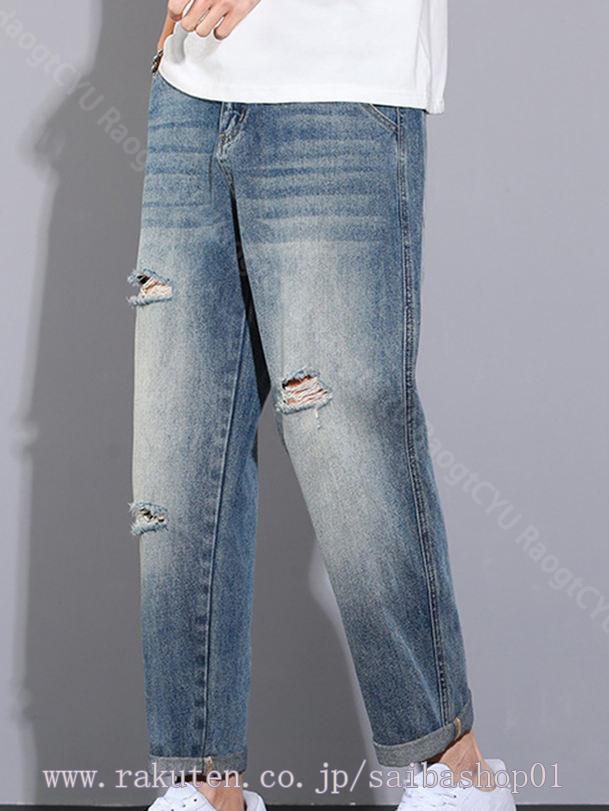 777円OFFクーポン デニムパンツ メンズ ストレートパンツ 夏 デニム ジーンズ ジーパン やわらか ゆったり カジュアル ヒップホップ RaogtCYU