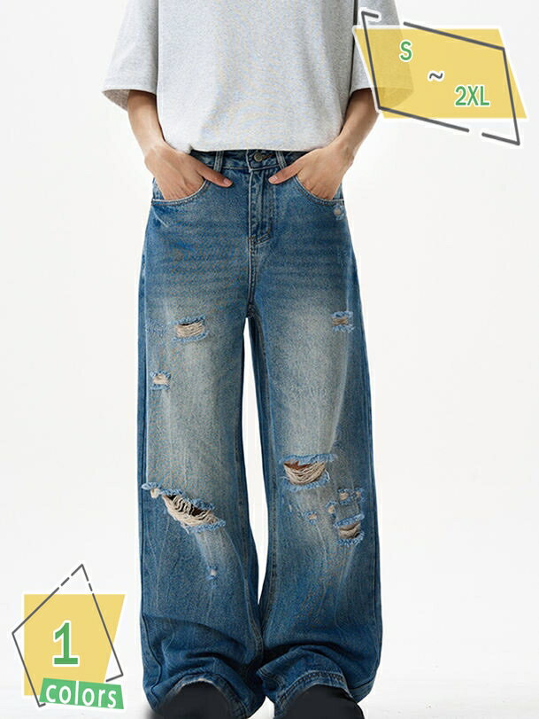 1600円OFFクーポン ルーズストレート ジーンズ メンズ ゆったり ジーンズ ジーパン デニム ロングワイドパンツ ジーパン Gパン かっこいい RaogtCYU