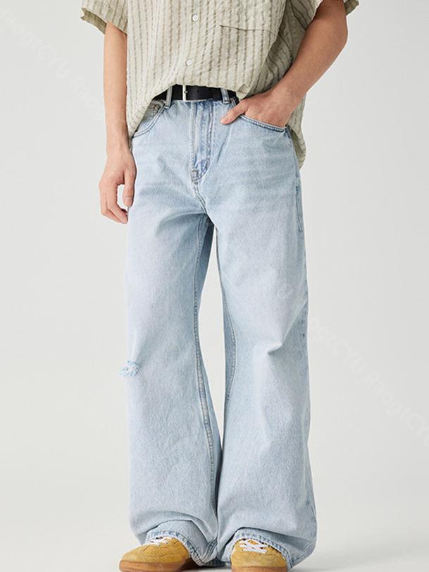 760円OFFクーポン デニムパンツ ロングパンツ ダメージデニム ジーンズ メンズ 色落ち クラッシュ加工 ヴィンテージ風 おしゃれ かっこいい ストレート 美脚 RaogtCYU