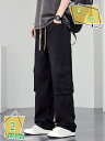 300円OFFクーポン メンズ ジーンズ ワイド デニム パンツ ゆったり カーゴパンツ ウエストゴム ストレート ズボン ロングパンツ 春夏秋 無地 Raog...