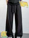 ワイドパンツ メンズ 無地 バギー ロングパンツ 涼しい シワにくい ストレート ボトムス ウエストゴム ゆったり 長ズボン 無地 ワイド カッコイイ 春 夏 ...