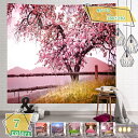 777円OFFクーポン 桜 タペストリー 大判 桜の花 春 花柄 自然風景 おしゃれ 壁掛け 多機能 装飾布 壁や窓の飾り 布ポスター 部屋 お店 撮影 カーテ...