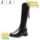 ロングブーツ レディース ジョッキーブーツ 3cm ローヒール 厚底 履きやすい 防寒 防滑 軽量 膝丈ブーツ 美脚 おしゃれ 通勤 通学 歩きやすい ロング丈ブーツ バックジップ 大人 シンプル 春 秋 冬 冠婚葬祭 RaogtCYU