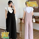 777円OFFクーポン サロペット さろぺっと オールインワン キャミ ゆったり ワイド レディース 春 夏 秋 つなぎ ノースリーブ ワイドパンツ 黒 無地 RaogtCYU