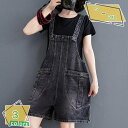 1600円OFFクーポン レディース オーバーオール 春夏 ゆったり ジーンズ デニム ショート丈 サロペット ワイドパンツ 可愛い カジュアル RaogtCYU