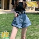 レディース ショートパンツ デニム 短パン セクシー デニムショートパンツ ジーンズ カジュアル 美脚 きれいめ 春 夏 大きいサイズ ウエストゴム ハーフパン...