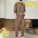 メンズ スウェット 上下 ジャージ 上下セット 長袖 秋服 トレーナー 大きいサイズ レイヤード プルオーバー 部屋着 ジャージ上下セット ゆったり 無地 オシ...