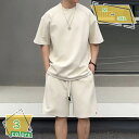 夏服 メンズ セットアップ Tシャツ 半袖 上下 セット無地 大きいサイズ ゆったり おしゃれ 上下スウェット 服 トップス ハーフパンツ ショート パンツ ア...