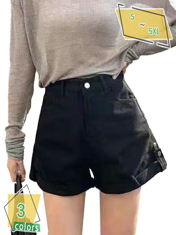 500円OFFクーポン デニム ショートパンツ ショーパン 短パン ハーフ丈 キュロットパンツ ショートデニム ハイウエスト ショート丈 ホットパンツ デニム短パン ロールアップ ショーパン ゆったり 着痩せ 夏物 Aライン 無地 レディース RaogtCYU
