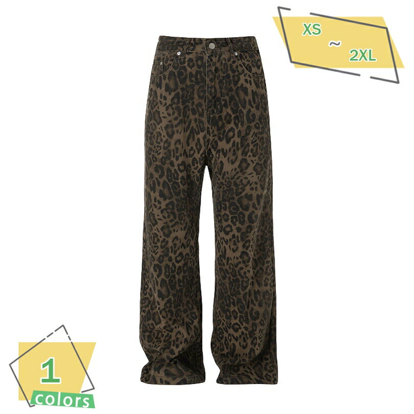 777円OFFクーポン メンズジーパン ジーンズ メンズ デニムパンツ ゆったり ストレート カジュアル おしゃれ レオパード柄 ワイドパンツ リラックスパンツ ロングパンツ メンズ ズボン RaogtCYU