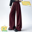ワイドパンツ レディース 裏起毛 防寒 パンツ スウェット ガチョウパンツ ロングパンツ ゆったり ハイウエスト ウエストゴム カジュアル ストレートパンツ スウェットパンツ RaogtCYU