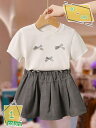 半袖シャツ 子供服 韓国風 キッズ 女の子 Tシャツ 女の子服 上下セット 通園服 通園 通学 トップス 半袖 スカートセット ショートスカート Aライン かわ...