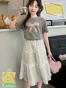 777円OFFクーポン 子供服 女の子 セットアップ 2点セット Tシャツ スカート スカートセット 無地 キッズ 上下セット ゆったり カジュアル 半袖 Aラ...