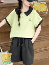 子供服 女の子 ジャージ 半袖tシャツ ハーフパンツ 上下セット キッズ服 2点セット 半ズボン 夏服 セットアップ 女児 小学生 おしゃれ カジュアル 通園 ...