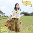 子供服 セットアップ 夏 女の子 キッズ 韓国 tシャツ スカート 2点セット 半袖tシャツ ガールズ シンプル プルオーバー 無地 Aライン フレアスカート ...
