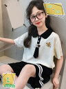 子供服 夏 女の子 セットアップ ジュニア 上下セット 夏服 2点セット 半袖Tシャツ ショートパンツ 日常 無地 キッズ トップス パンツ 半袖 女児 可愛い...