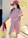 子供服 女の子 セットアップ 夏 ガールズ 半袖 Tシャツ ハーフパンツ 半ズボン 上下セット キッズ 春夏服 子供 ジャージ 運動着 カジュアル おしゃれ ゆ...