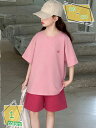 300円OFFクーポン 子供服 女の子 セットアップ 夏 ガールズ 半袖 Tシャツ ハーフパンツ 半ズボン 上下セット キッズ 春夏服 子供 ジャージ 運動着 ...