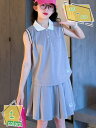 スポーツウェア 子供服 女の子 トップス 普段着 ジュニア 部屋着 夏 ノースリーブ Tシャツ キュロット スカート 上下セット フリル セットアップ 女児 通...