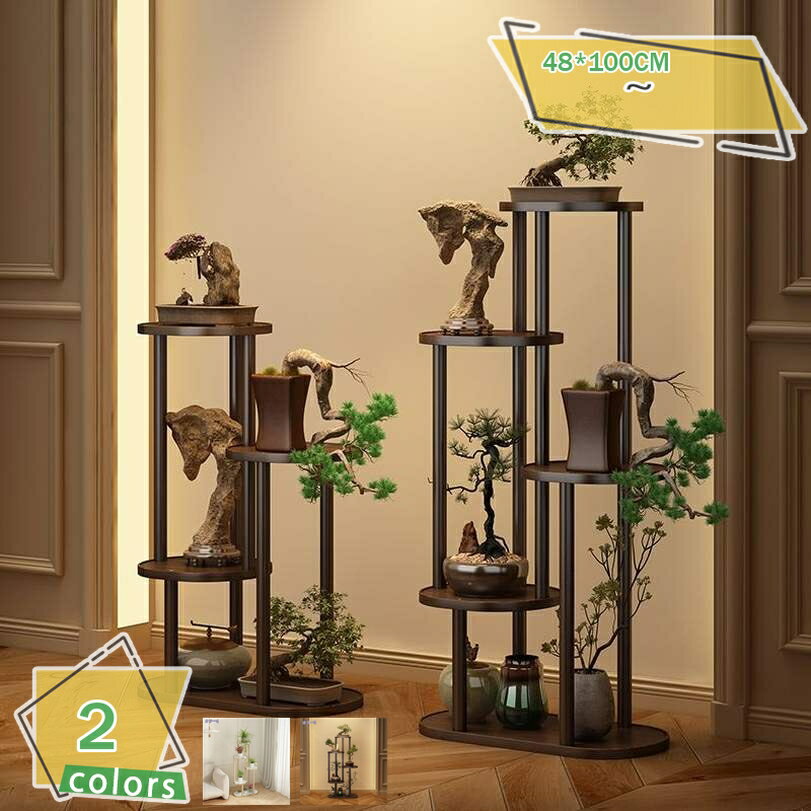 1000円OFFクーポン フラワースタンド 多層 フラワーラック 花台 ガーデンラック 室内 木製 無垢材 置物..