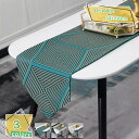 500円OFFクーポン 幾何学模様 テーブルランナー テーブルフラグ おしゃれ食卓ランナー タッセル付き モダンテーブルフラグ テーブルクロス おもてなし 食卓...