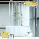 300円OFFクーポン リング付き 浴室カーテン 180*180 200*200 ポリエステル繊維 保温 抗菌 透明 洗面所 バスルーム バスカーテン シャワー...