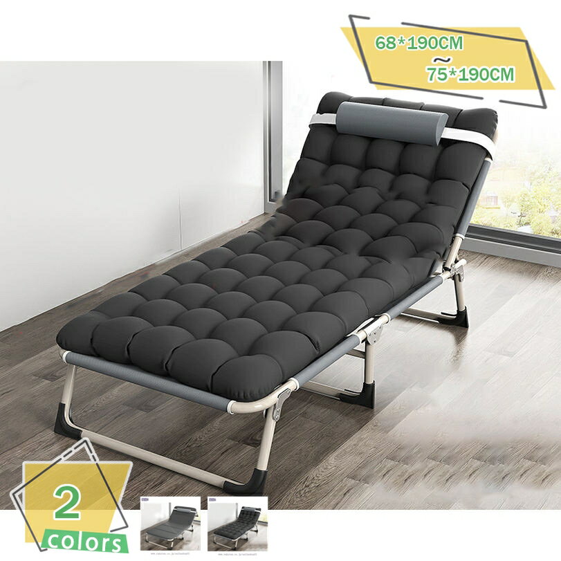 Foldable Bed - 折りたたみベッド シングル 一人掛け 組立不要 3秒収納 軽量 コンパクト収納 一人暮らし オフィス仮眠 来客用 アウトドア お庭 旅行 ビーチ キャンプ用 在宅 静音設計 マット付き 簡易ベッド RaogtCYU