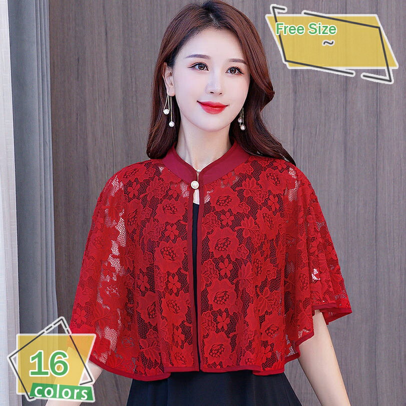 1000円OFFクーポン フォーマル ケープ ゆったり 上品 袖なし 二の腕カバー ショート丈 ボレロ レース カーディガン シースルー 冷房対応 ショール 謝恩会 式典 卒業式 入学式 発表会 ウェディング お呼ばれ 透け感 立て襟 細見え 紫外線対策 RaogtCYU