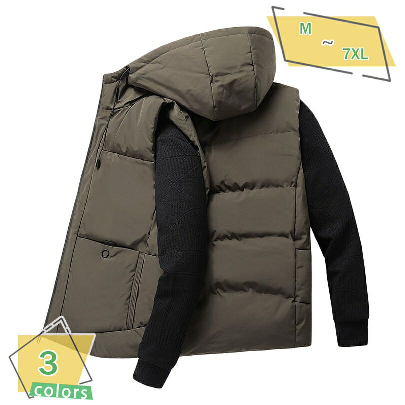 777円OFFクーポン ベスト 前開き ダウンベスト 切り替え ファスナー メンズ フード 無地 軽い 暖かい 防寒 アウター カジュアル ダウン 秋 冬 山登り ウォーキング 動きやすい 部屋 通勤 おしゃれなデザイン 男性 インナーダウン RaogtCYU