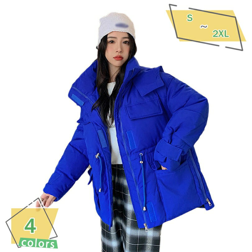 中綿ジャケット レディース 黒 厚手 フード付き 中綿コート ジップアップ 軽量 韓国風 ショート ショートダウンジャケット 秋 冬 防寒対策 女性 アウター 黒 可愛い ショート丈 S-2XL 大きいサイズ 防寒 防風 あったたか RaogtCYU