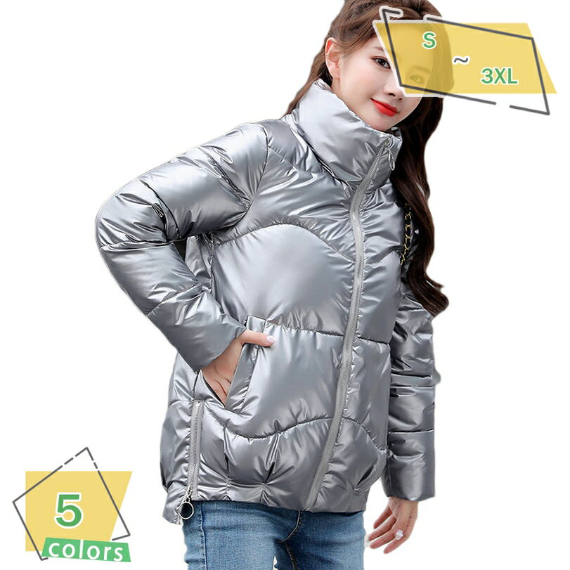 ショートダウンコート 中綿ジャケット レディース 秋冬 防寒 防風 ショートコート 中綿コート アウター 軽量 ダウンコート ジャケット ハイネック 厚手 アウター 大きいサイズ カジュアル 通学 通勤 OL お洒落 体型カバー RaogtCYU