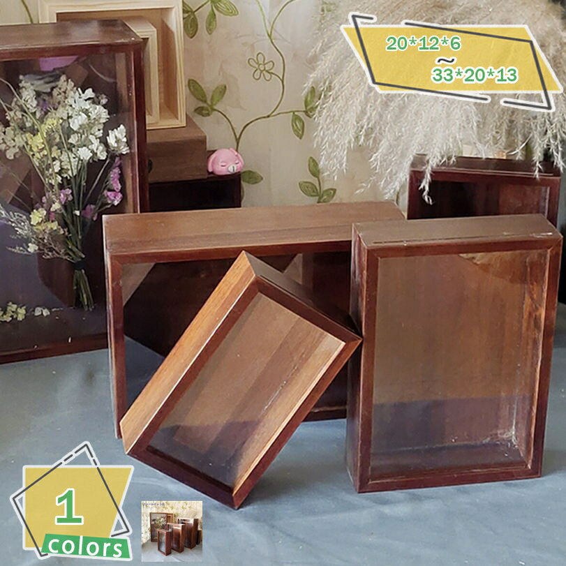 300円OFFクーポン ディスプレイケース 木製 フィギュア アクリル透明 木箱 引き出し式ボックス おしゃ..