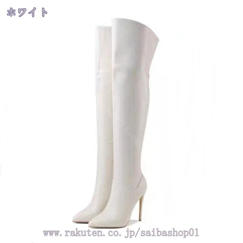 1000円OFFクーポン 11cmヒール オーバーニーブーツ レディース セクシー ハロウィン コスプレ靴 ロングブーツ バックジッパー 細見え ストレッチ サイハイブーツ パーティー 衣装 大人 ポインテッドトゥ 身長アップ saibashop01-10235687 サイバーショップ01 サンプル画像3