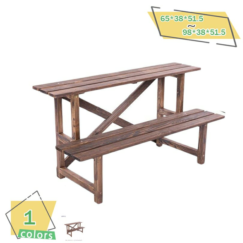 メイン素材：木品質の木材：モダンでスタイリッシュなデザイン、高温炭焼技術、強力な耐食性、完璧で自然な質感は、自然と調和し、あなたの植物により適しています。サイズ：65/98*38*51.5cm屋内屋外植物スタンド：展示スペースが屋外スペース...