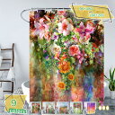 300円OFFクーポン シャワーカーテン フラワー 180*180cm 花柄 防水 透明シート 透明ビニールシート 間仕切り レジ カウンター 透明バスカーテン...