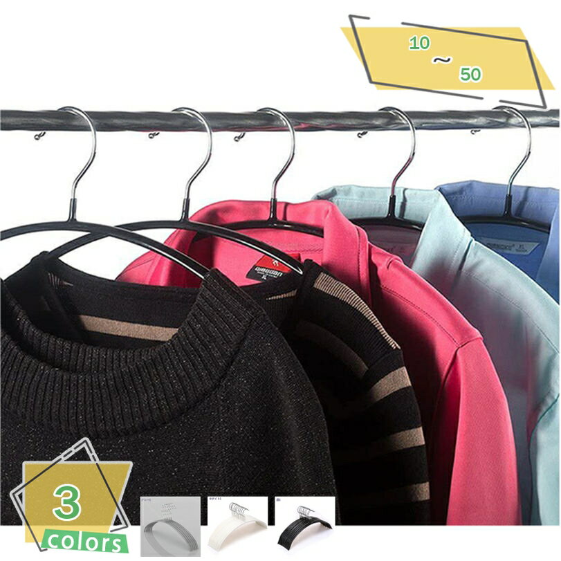 500円OFFクーポン ハンガー ホワイト 10本組 スーツハンガー ジャケットハンガー ネクタイハンガー すべらない 滑らないハンガー 人体ハンガー 洗濯 す...