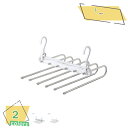 300円OFFクーポン ハンガー ズボンハンガー パンツハンガー スラックスハンガー ズボン収納 ベルトハンガー スラックスハンガー 滑り止め ステンレス鋼 マルチハンガー 皺防止 クロゼット収納 省スペース 6段ハンガーラック コートハンガー 衣類 ハンガー クロ RaogtCYU