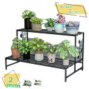1600円OFFクーポン フラワーラック フラワースタンド 3段 幅60cm奥行き66cm高さ74cm 金属製 多肉植物 棚 花台 園芸ラック ガーデン 植物小...