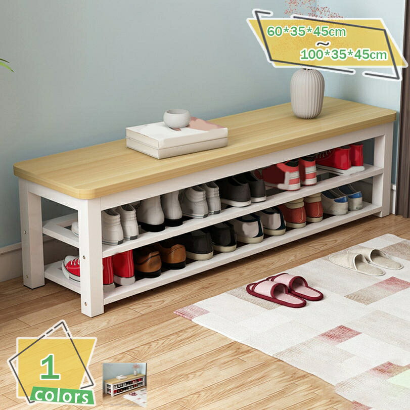 1000円OFFクーポン 玄関ベンチ 幅60-100 ベンチ 玄関 収納 シューズラック ベンチシェルフ スリッパラ..