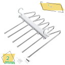 300円OFFクーポン ハンガー ズボンハンガー パンツハンガー スラックスハンガー ズボン収納 ベルトハンガー スラックスハンガー 滑り止め ステンレス鋼 マルチハンガー 皺防止 クロゼット収納 省スペース 5段 ハンガーラック コートハンガー 衣類 収納ハンガー RaogtCYU