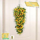 1600円OFFクーポン 向日葵 造花 壁掛け ローズ アートフラワー ドライフラワー 吊り下げ 1本/2本 枯れない花 インテリア飾り 明るい 良い垂直効果 ...