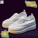 1000円OFFクーポン レース スリッポン インヒール 厚底 レディース スニーカー5センチヒール メッシュ 紐なし 通気性 インヒールスニーカー ローカット 歩きやすい 脱ぎやすい 痛くない プラットフォーム白 RaogtCYU