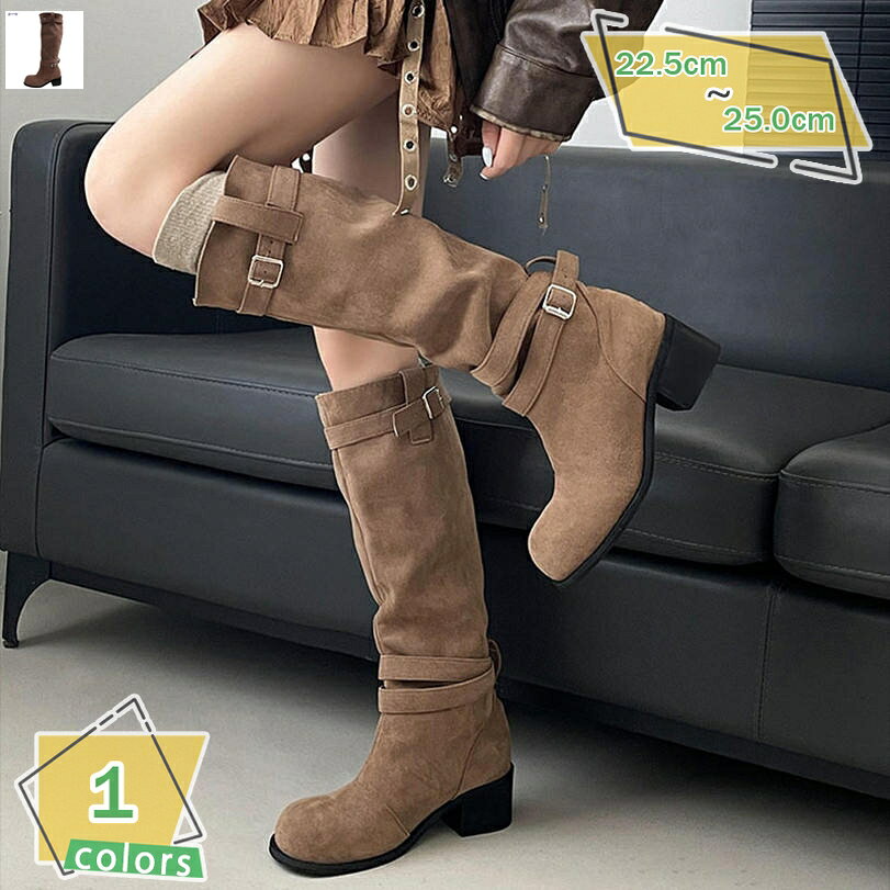 500円OFFクーポン ロングブーツ レディース エンジニアブーツ コスプレ バックル 歩きやすい 美脚 太ヒール ラウンドトゥ ゆったり スリッポン 履きやすい 痛くない 通勤 通学 お呼ばれ カジュアル 袴用 春 秋冬 仮装 ハロウィン 長靴 高筒 RaogtCYU