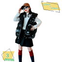 ダウンベスト キッズ 中綿ベスト 光沢感 アウター 男の子 女の子 フードダウンジャケット 子供服 こども服 ベスト 羽織り ライトダウン 春秋冬 ジュニア ダ...