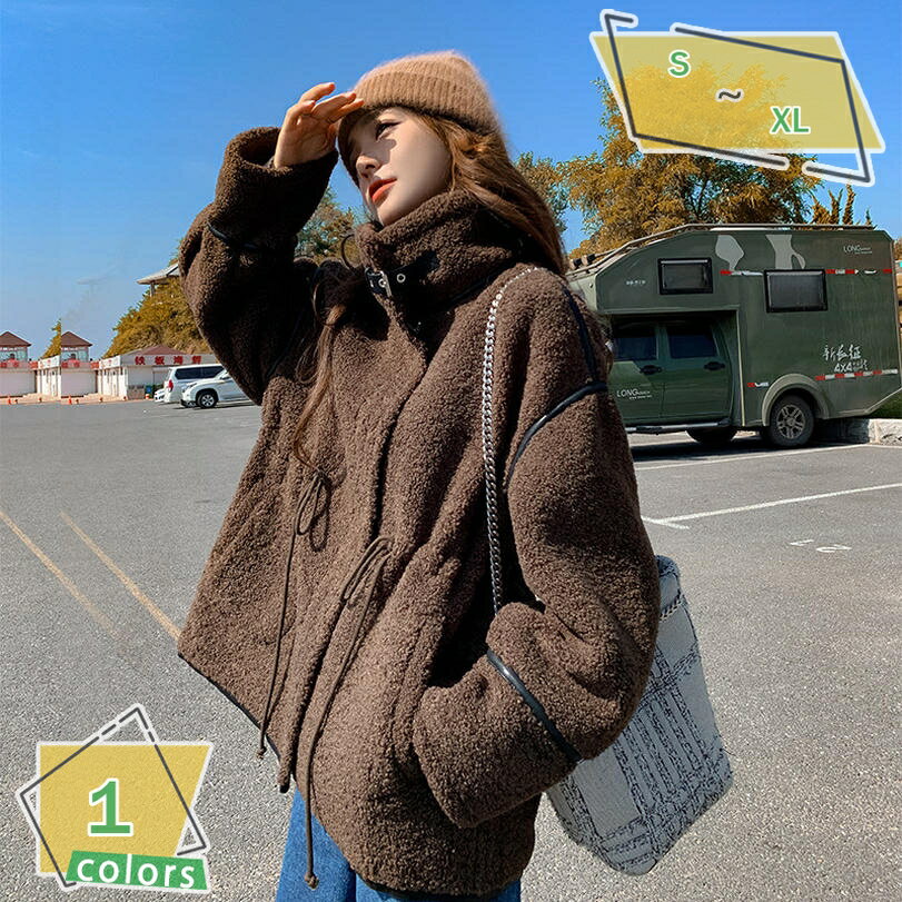 もこもこ ボアブルゾン レディース ドロップショルダー ゆったり 暖かい フリース ボアジャケット 防寒着 秋冬 かわいい 通学 スタンドブルゾン 防寒 カジュアル 毛皮コート風 暖かい韓国風 レディース秋冬服 ボアコート RaogtCYU