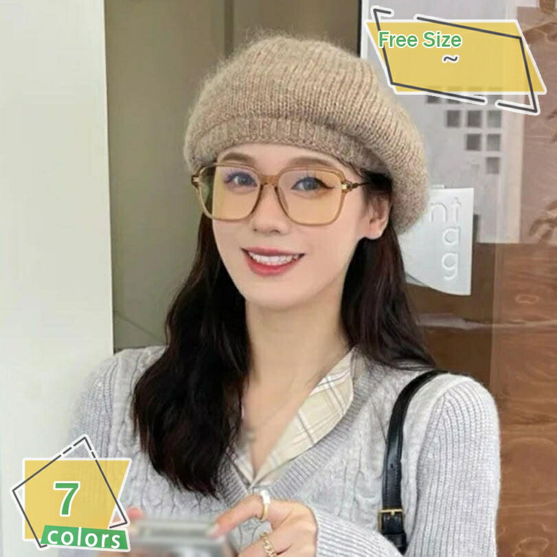 楽天サイバーショップ01ベレー帽 秋冬 レディース ニット帽 小顔効果 秋 冬 シンプル 無地 女優帽 軽量 女 通勤 通学 ニットベレー帽 ナチュラル 可愛い かわいい 立体柄 伸びる ゆったり おしゃれ 伸縮 厚手 女の子 ヘッドアクセサリー ニットベレー帽 RaogtCYU
