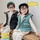 キッズ ダウンベスト 男の子 女の子 ベスト 防風 中綿 フード付き ダウン ダウンコート コート 子供服 こども 子ども 防寒 暖かい あたたかい 秋冬 保温...