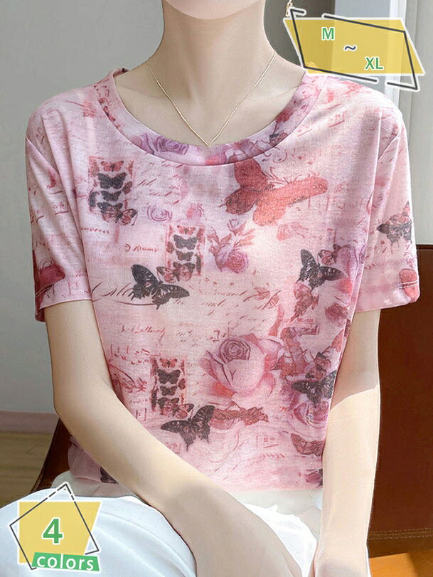500円OFFクーポン Tシャツ レディース 半袖 クルーネック Uネック 無地 トップス…